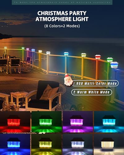 50 Lumen Solar Post Lights, 3 Modes, 4x4 3.5x3.5 4.5x4.5 5.5x5.5, LED, Waterproof, Black, 1 Pack M906266