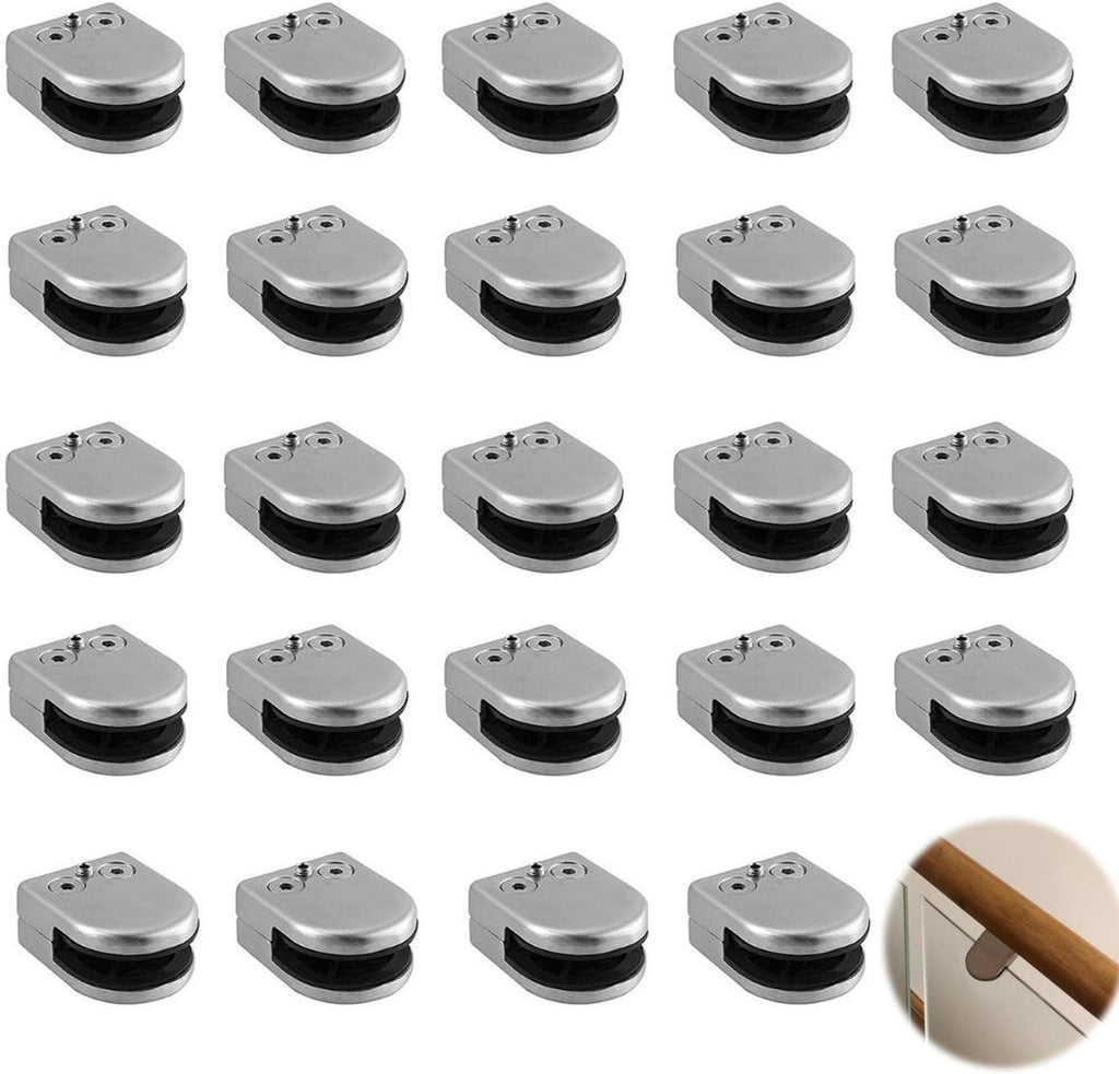 24 Pcs Stainless Steel Glass Clamps 6-8mm Adjustable Z886604