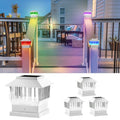 50 Lumen Solar Post Lights, 3 Modes, 4x4 3.5x3.5 4.5x4.5 5.5x5.5, LED, Waterproof, Black, 1 Pack M906266