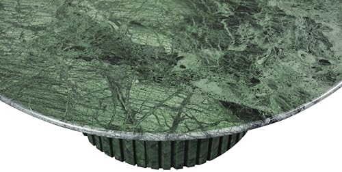 Art Deco Coffee Table with Marble, 36" W x 36" D x 16" H, Green I470993