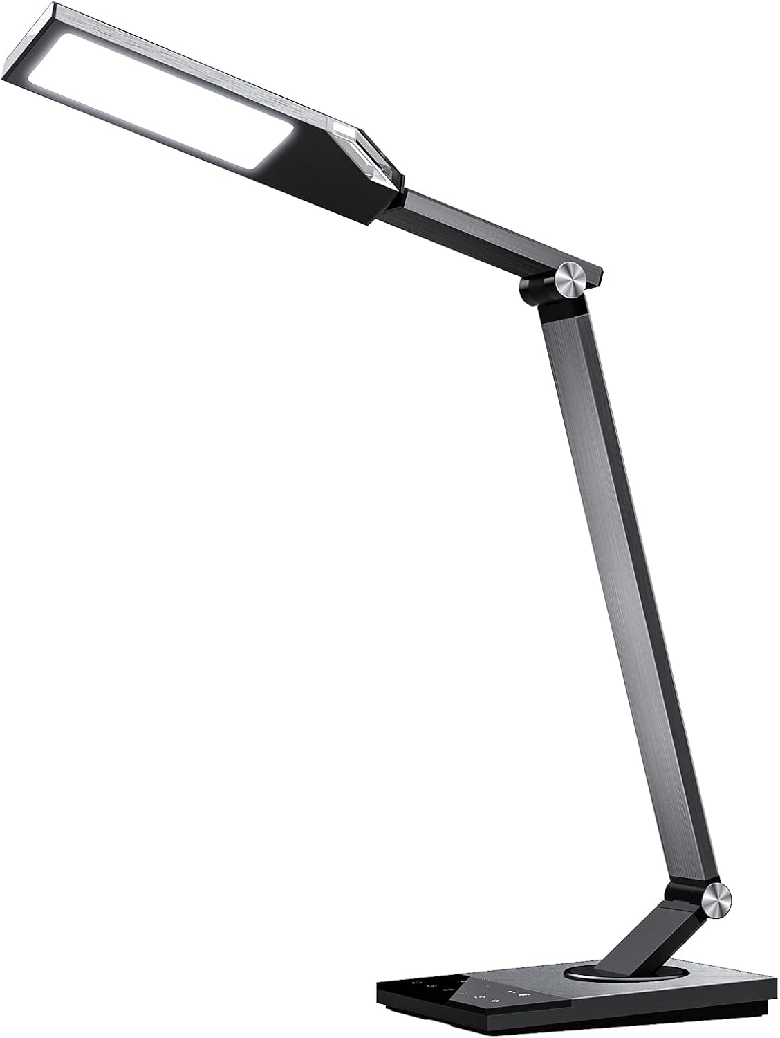 Metal LED Desk Lamp with USB Port, 5 Color Modes & 6 Brightness Levels, Grey Y1994
