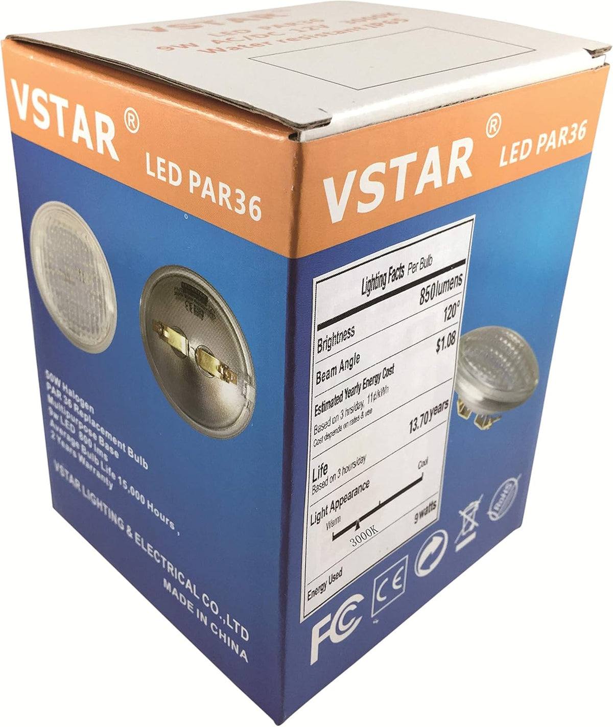LED PAR36 9W 12V Warm White Landscape Lighting Pack of 6 W1293