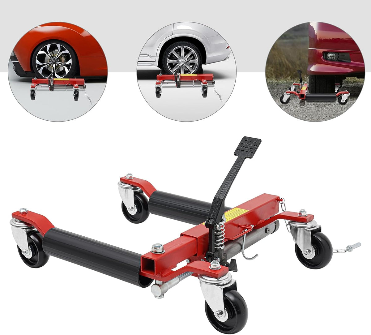 Heavy Duty Wheel Dolly with Ratcheting Foot Pedal U69236