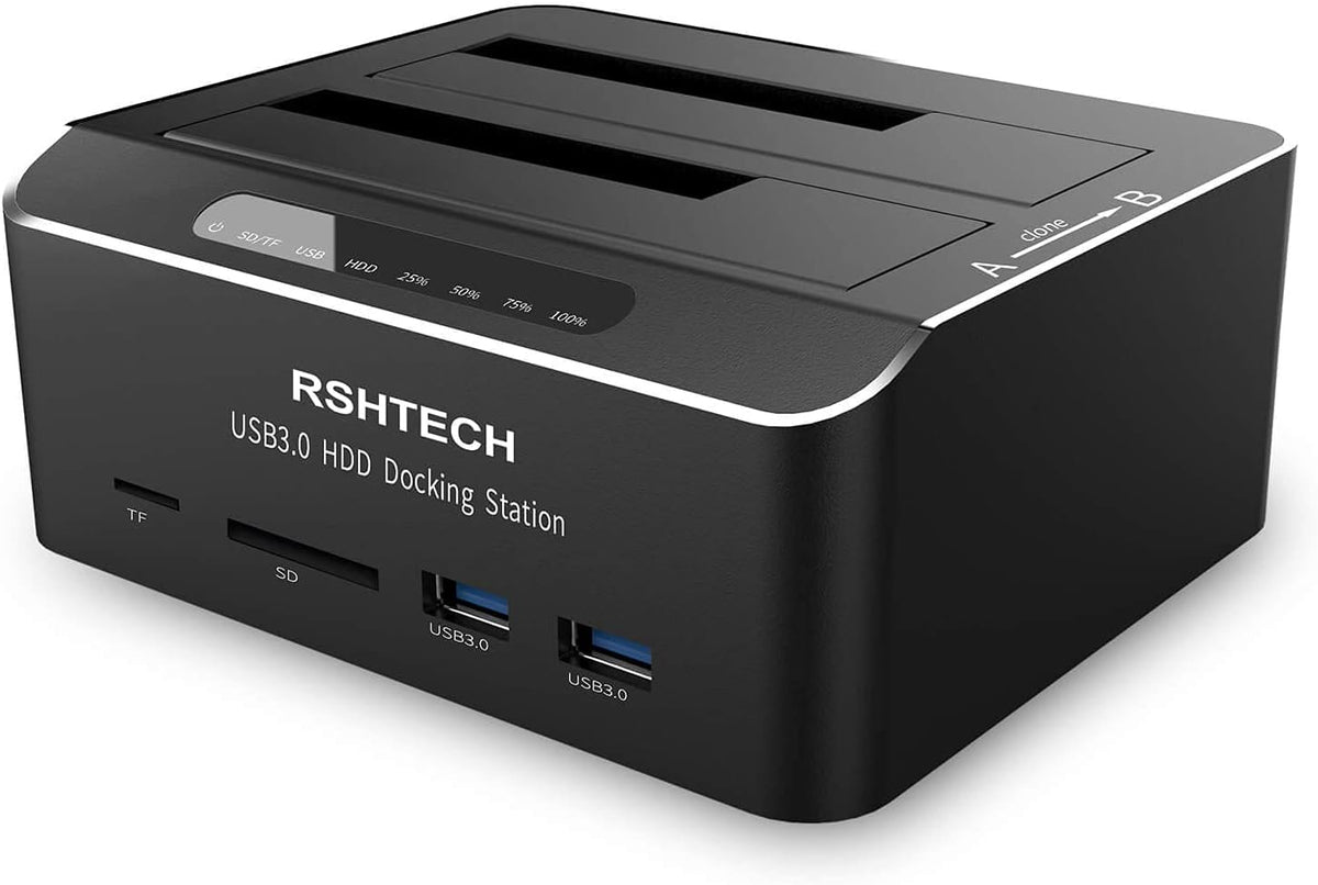 USB 3.0 Aluminum Dual Bay Hard Drive Docking Station B876