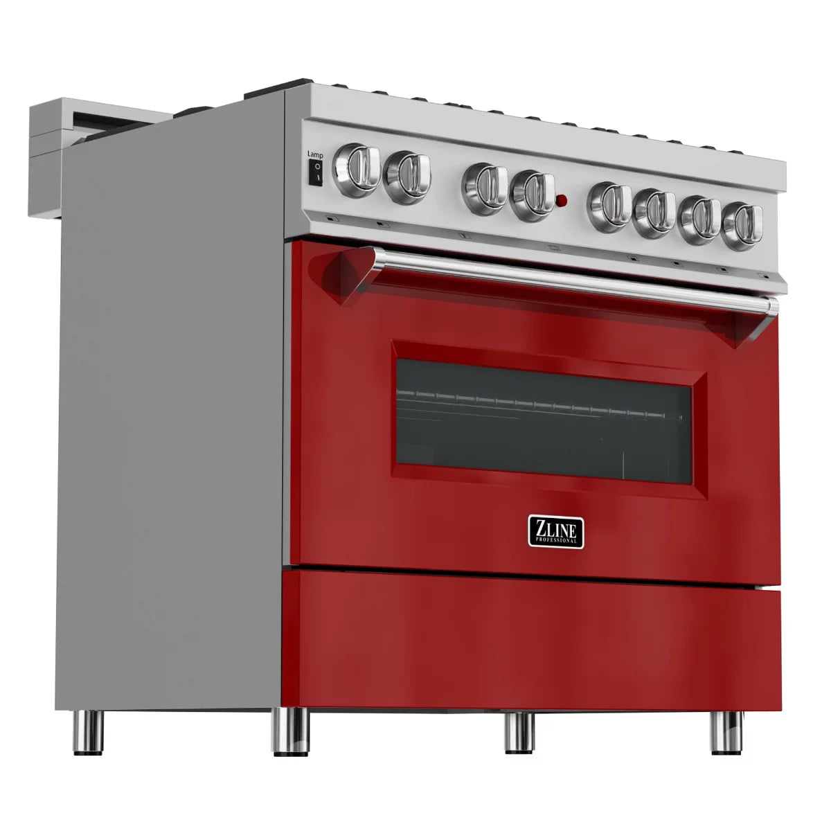 36 in. Dual Fuel Range with Red Gloss Door J3828
