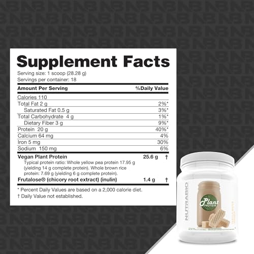 Vanilla Wafer Plant Protein Powder, 20G Protein per Scoop V47321