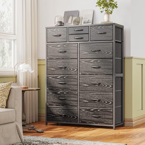 Pink 14 Drawer Fabric Dresser with Metal Frame N888