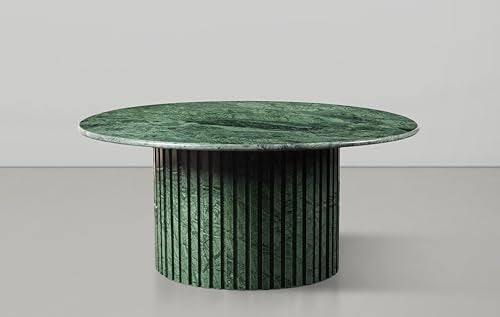 Art Deco Coffee Table with Marble, 36" W x 36" D x 16" H, Green I470993