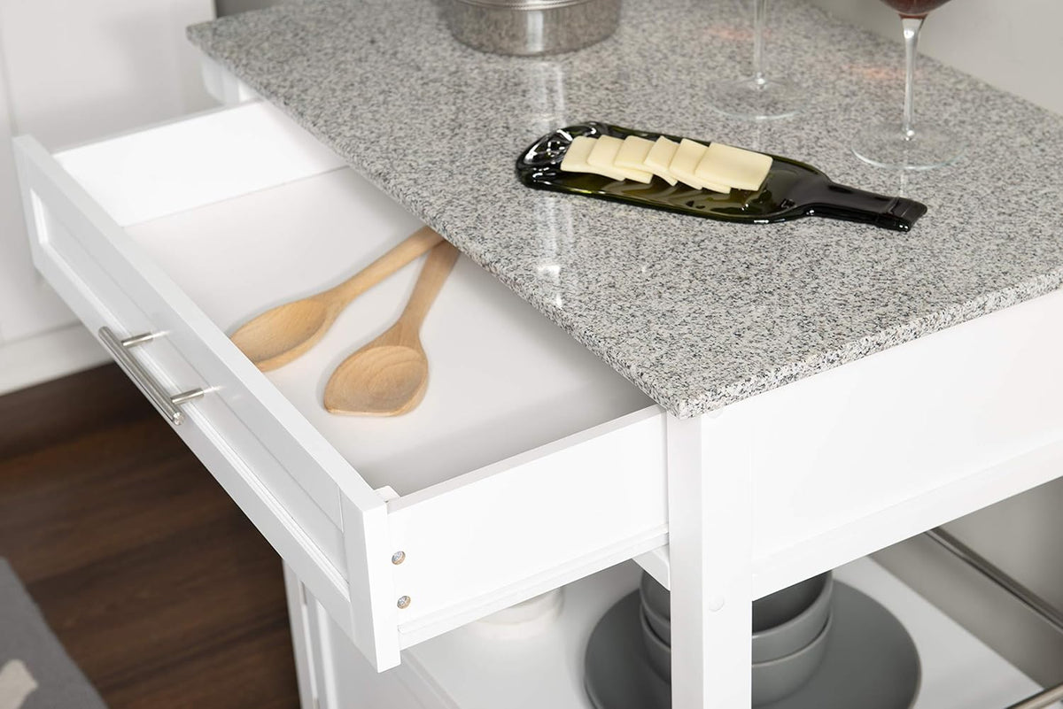 White Kitchen Cart D398