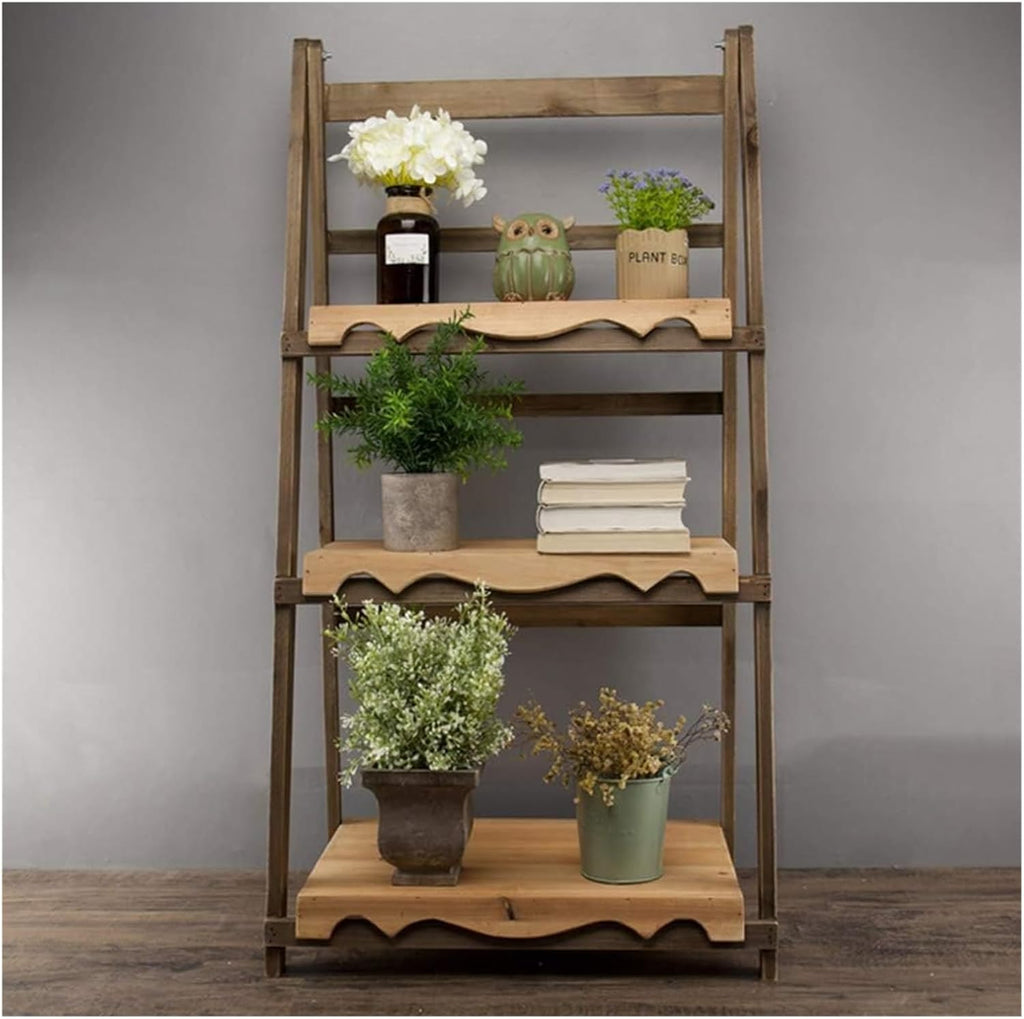 Multi-Layer Folding Wooden Flower Shelf U49953