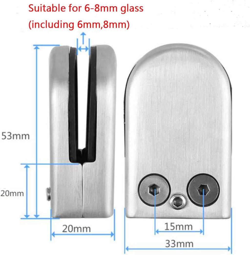 24 Pcs Stainless Steel Glass Clamps 6-8mm Adjustable Z886604