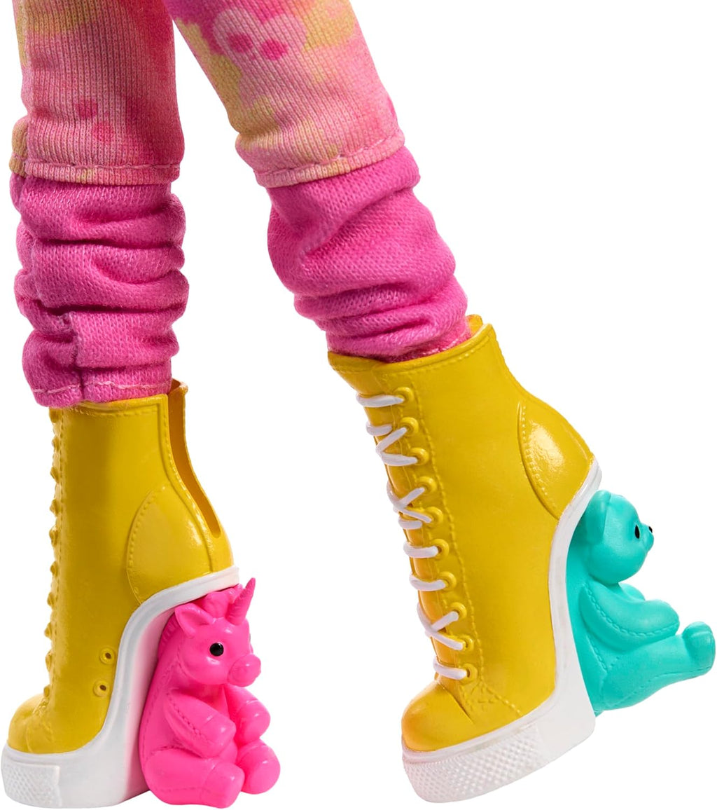 Pink Doll with Beret and Backpack C324