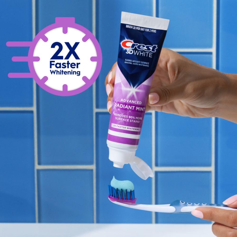 3D White Advanced Teeth Whitening Toothpaste, Radiant Mint, 3.3 oz, Pack of 3 B720916