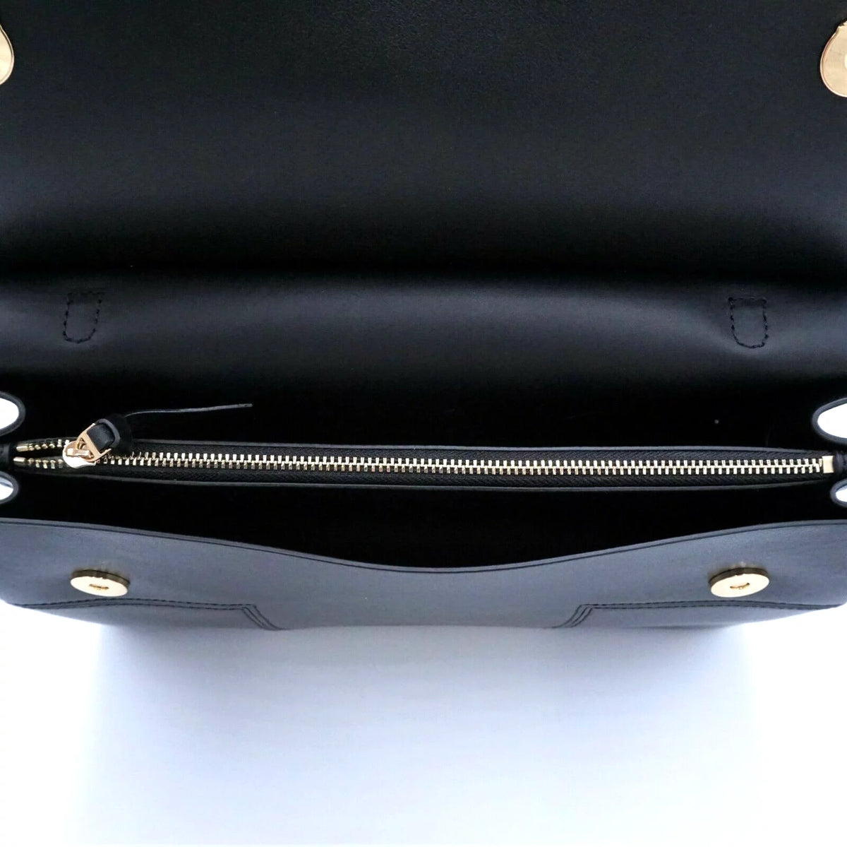 Black Leather Satchel Bag B7588