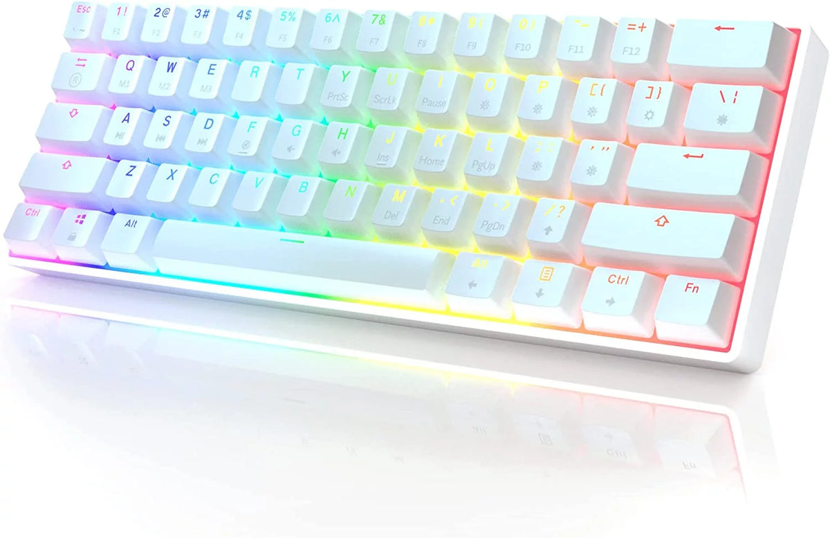 White Gateron Optical Black 61 Keys RGB Mechanical Keyboard Q733