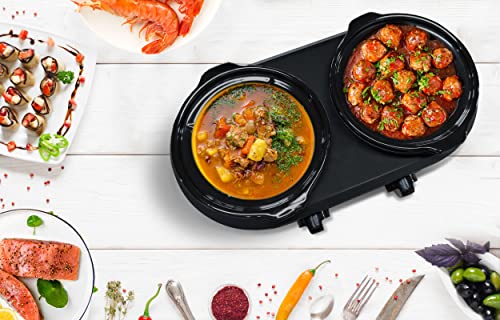 2 X 1.25QT Mini Slow Cooker with Adjustable Temp G948