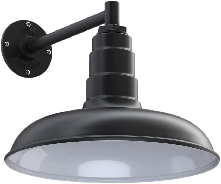 Black 14 inch Dome Outdoor Wall Mounted Barn Light Y4782