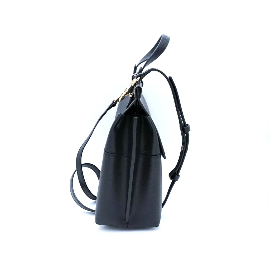 Black Leather Satchel Bag B7588