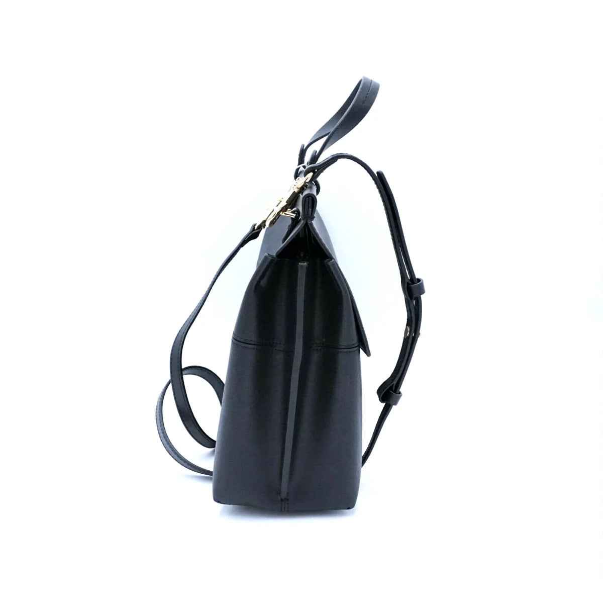 Black Leather Satchel Bag B7588
