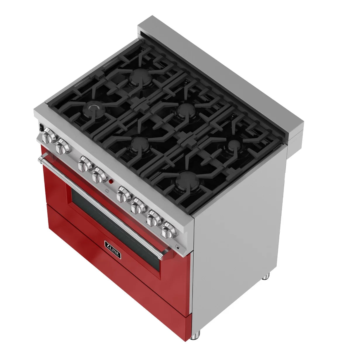 36 in. Dual Fuel Range with Red Gloss Door J3828