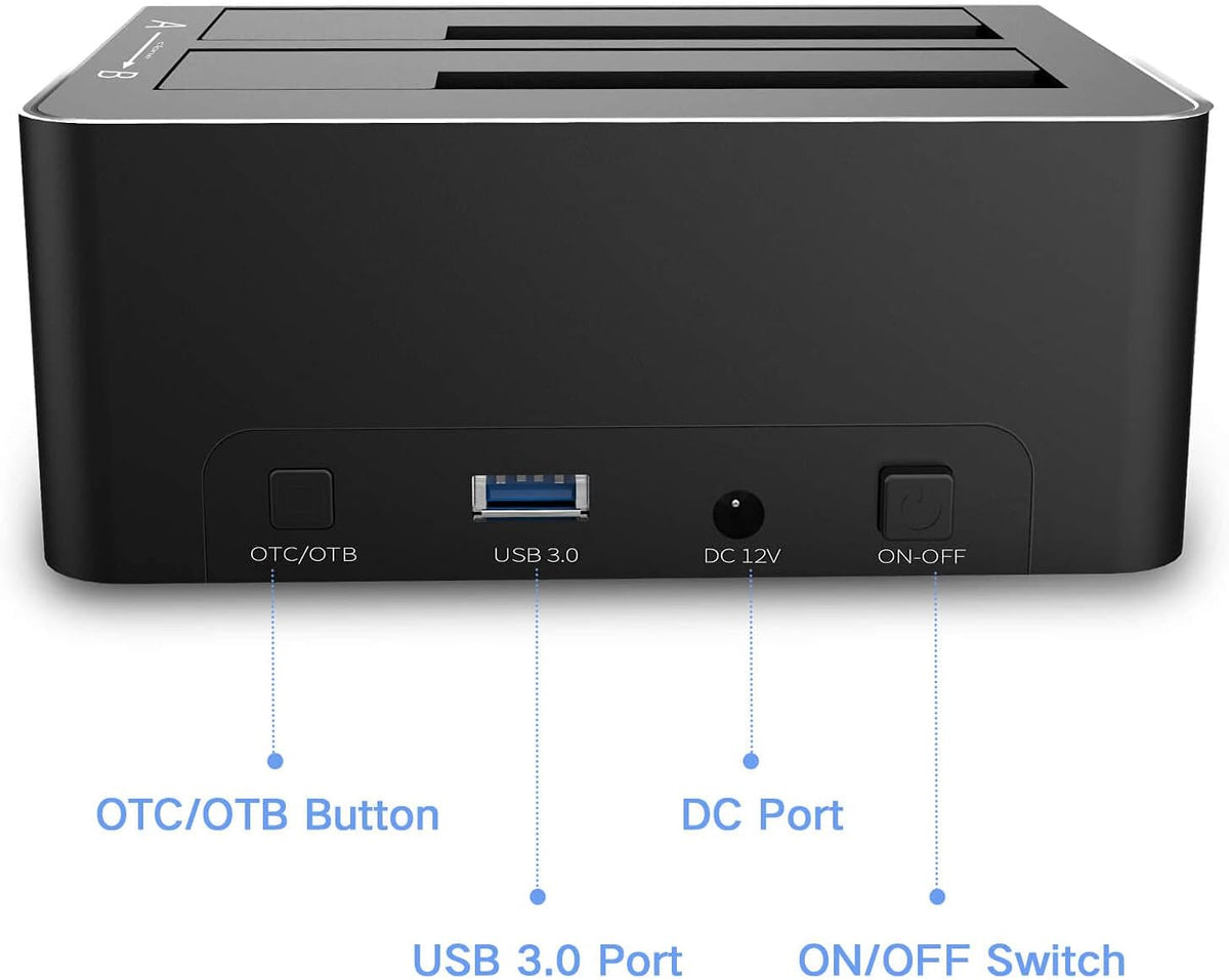USB 3.0 Aluminum Dual Bay Hard Drive Docking Station B876