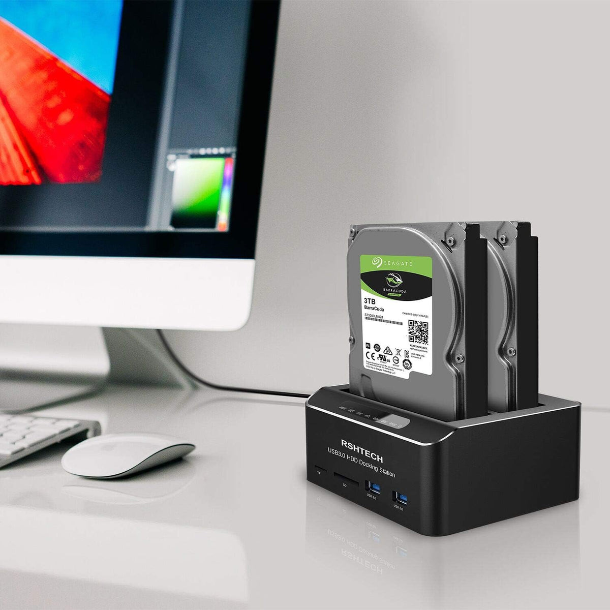 USB 3.0 Aluminum Dual Bay Hard Drive Docking Station B876