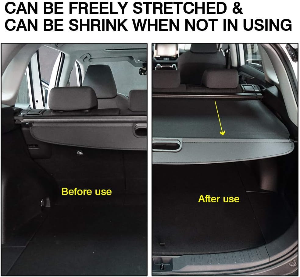 Black Retractable Rear Trunk Cargo Cover W224605