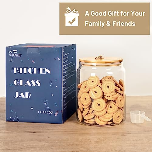 1 Gallon Glass Food Storage Jars with Bamboo Lids A595