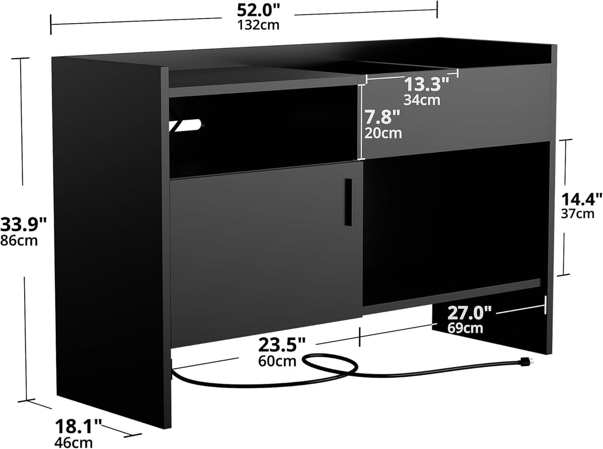 Black Record Cabinet P58256