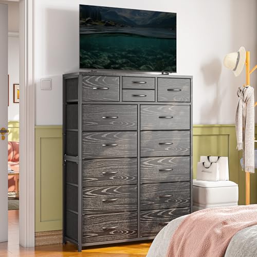 Pink 14 Drawer Fabric Dresser with Metal Frame N888