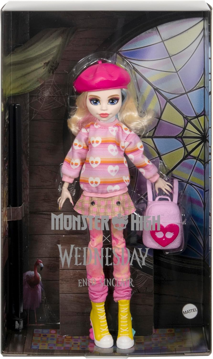 Pink Doll with Beret and Backpack C324
