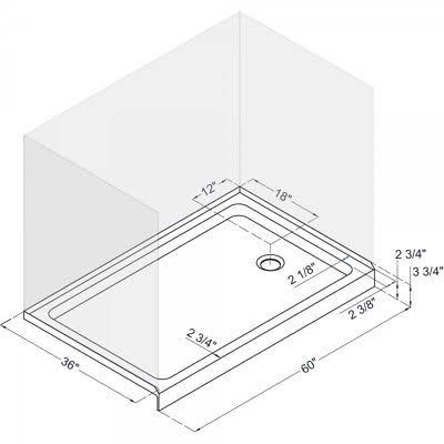 36 in. x 60 in. Single Threshold Shower Base X5658