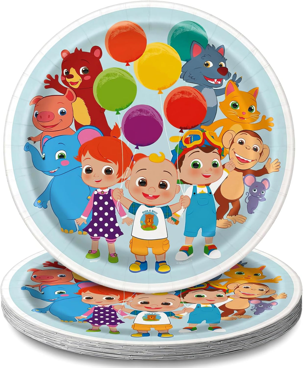 Pack of 8 Multicolor Round Dinner Plates F57973
