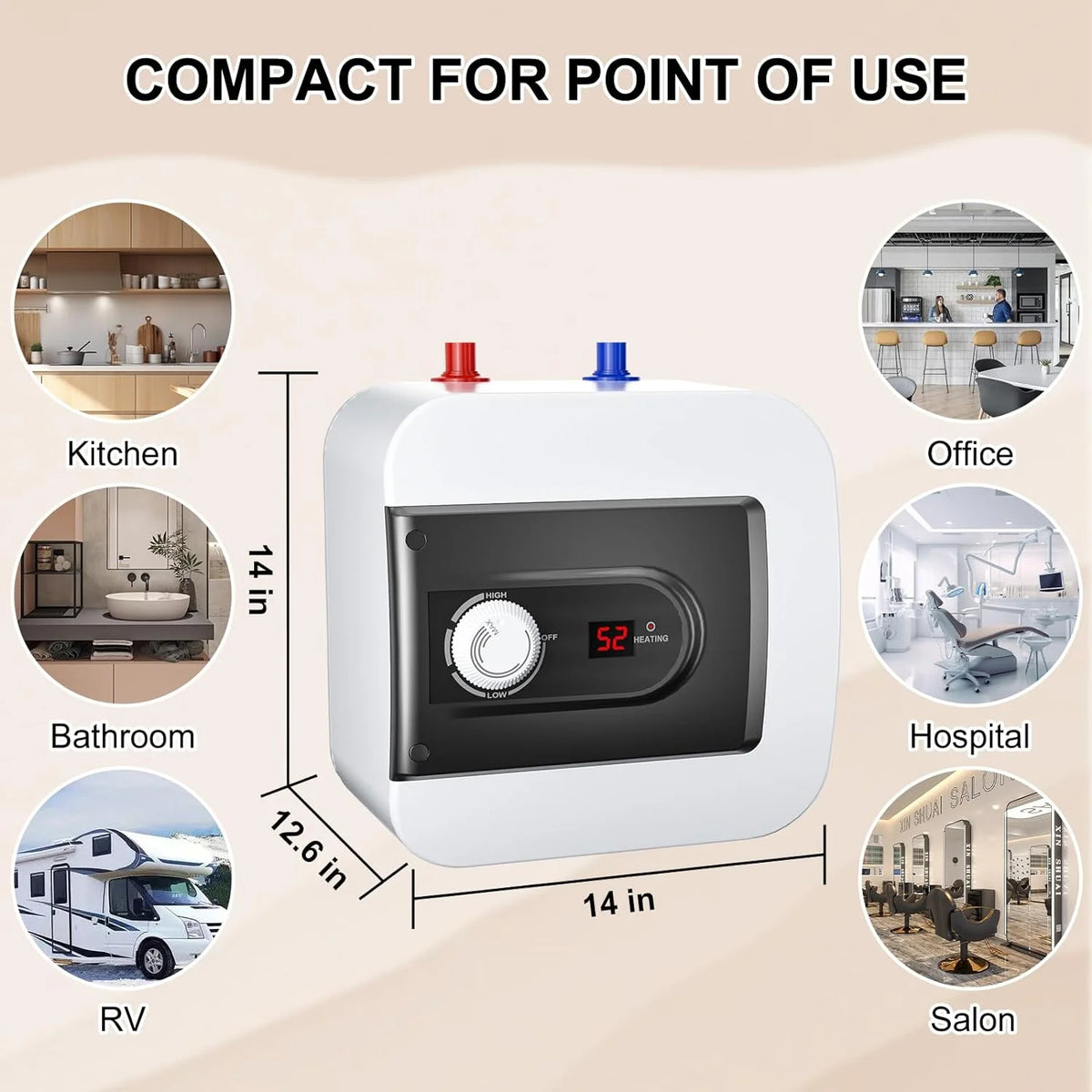 4 Gallon 110V 1.5KW Instant Hot Water Heater J4748