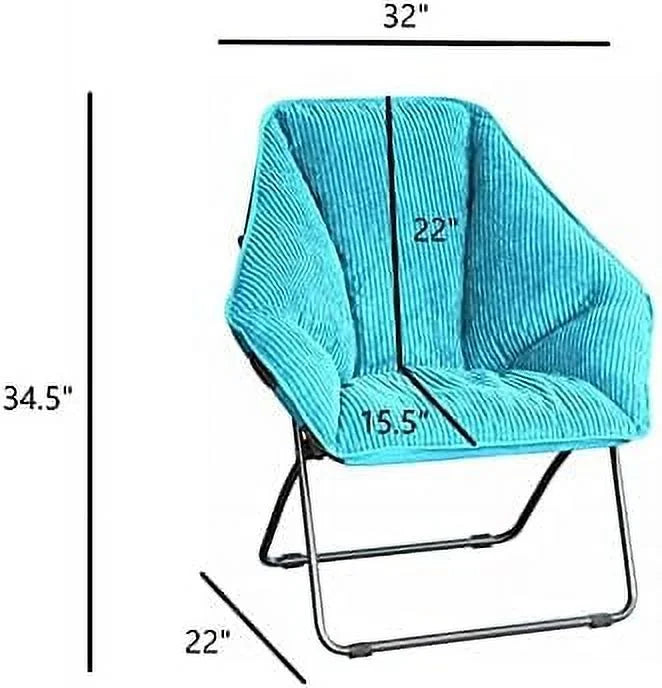Teal Corduroy Foldable Accent Chair D5124