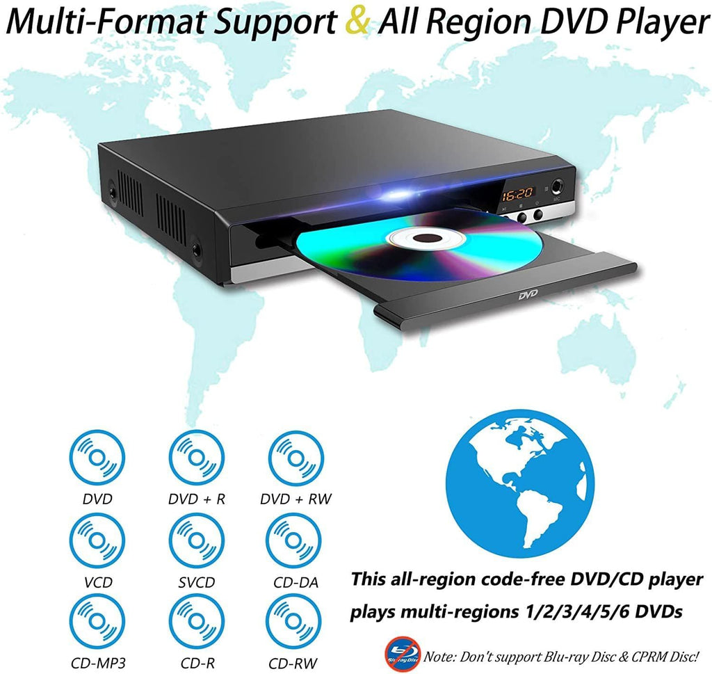 Compact DVD Player with Remote HDMI and RCA Cables USB Input F272648