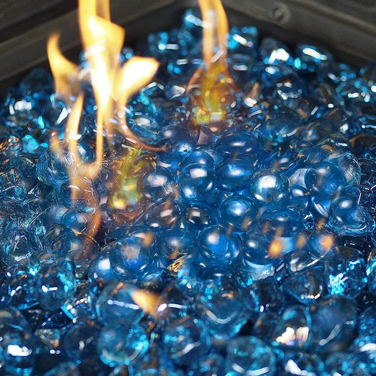 50in 50000BTU Propane Fire Pit Table with Cover and Blue Fire Glass J51815