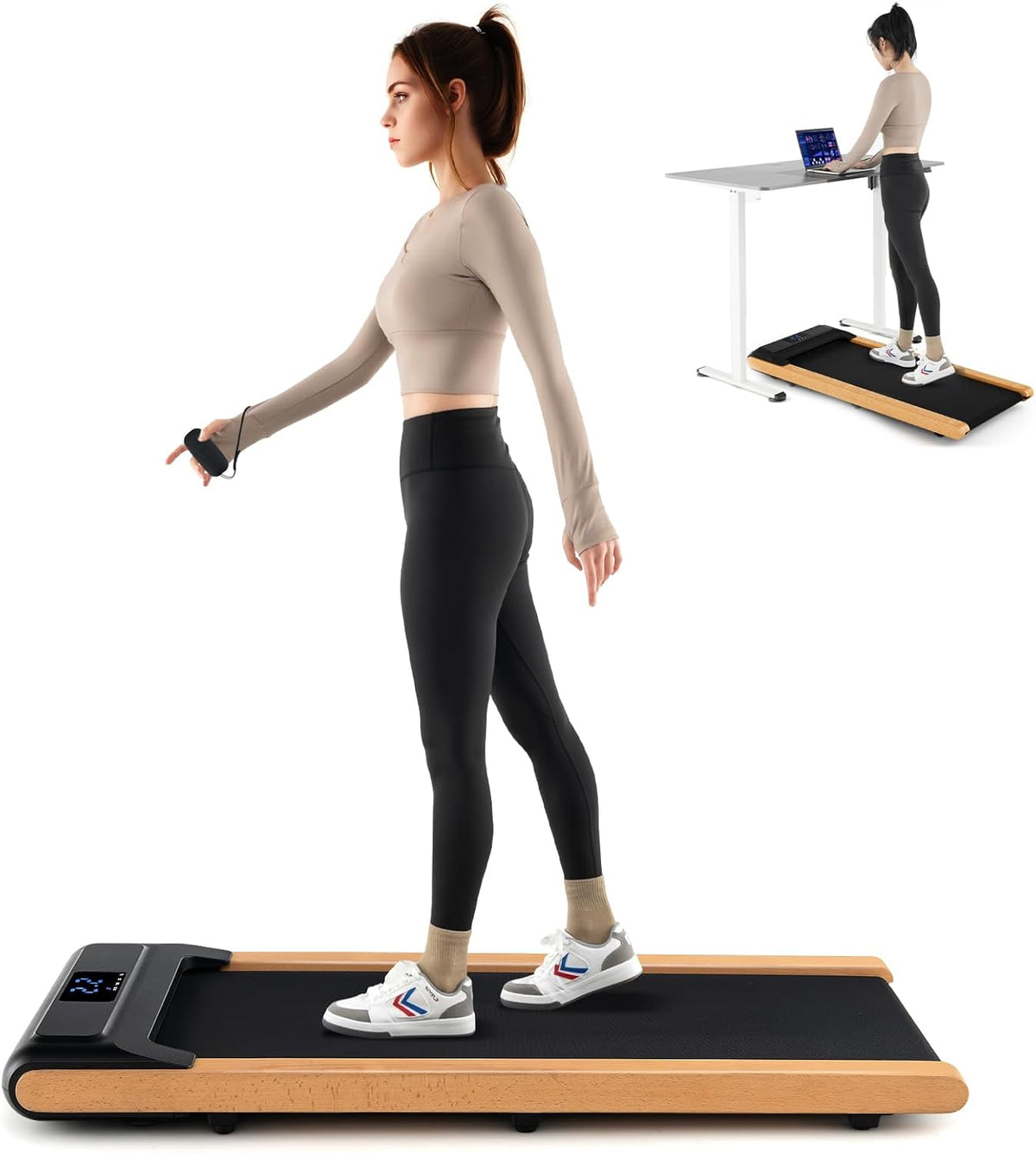 Walking Pad Treadmill with Remote Control and LED Display Q670