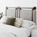 Queen Brown Faux Leather Wall Mount Hanging Headboard W248049