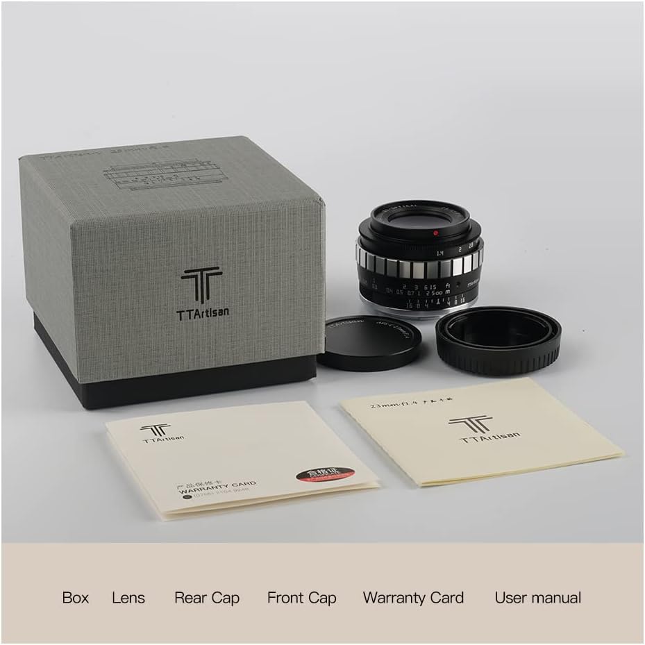 23mm F1.4 APS-C Manual Focus Prime Lens MFT M4/3 Mount Black Silver R74575