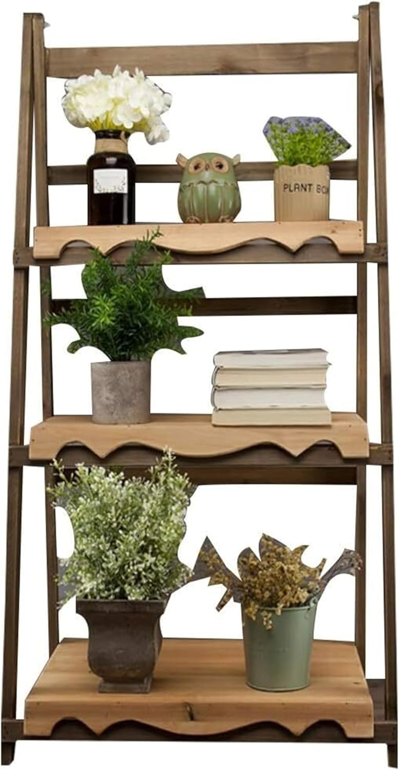 Multi-Layer Folding Wooden Flower Shelf U49953