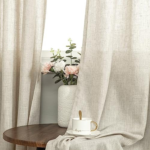Grommet Linen Blended Sheer Curtains R301