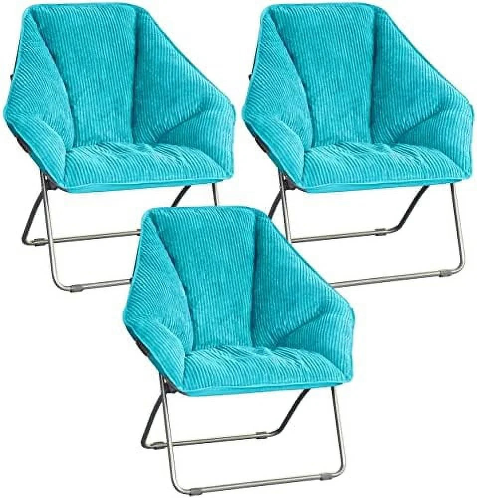 Teal Corduroy Foldable Accent Chair D5124