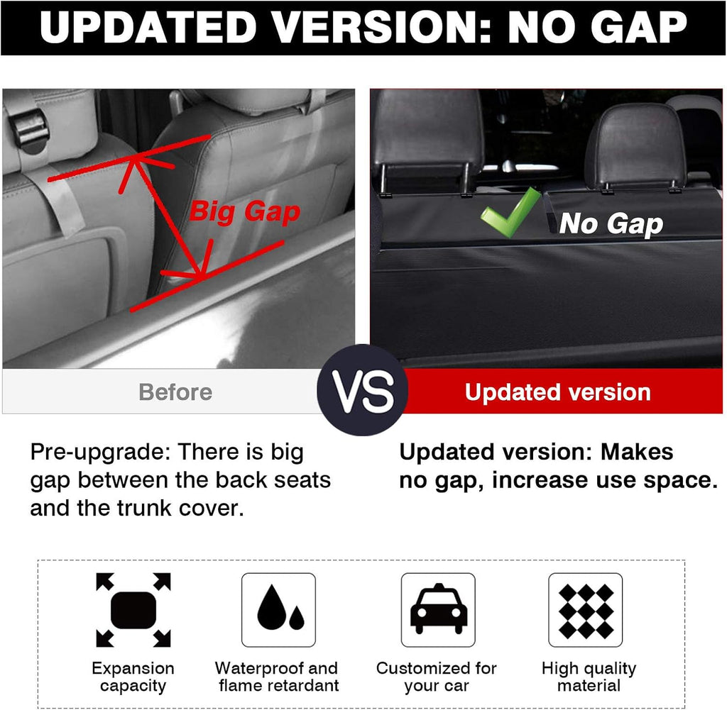 Black Retractable Rear Trunk Cargo Cover W224605