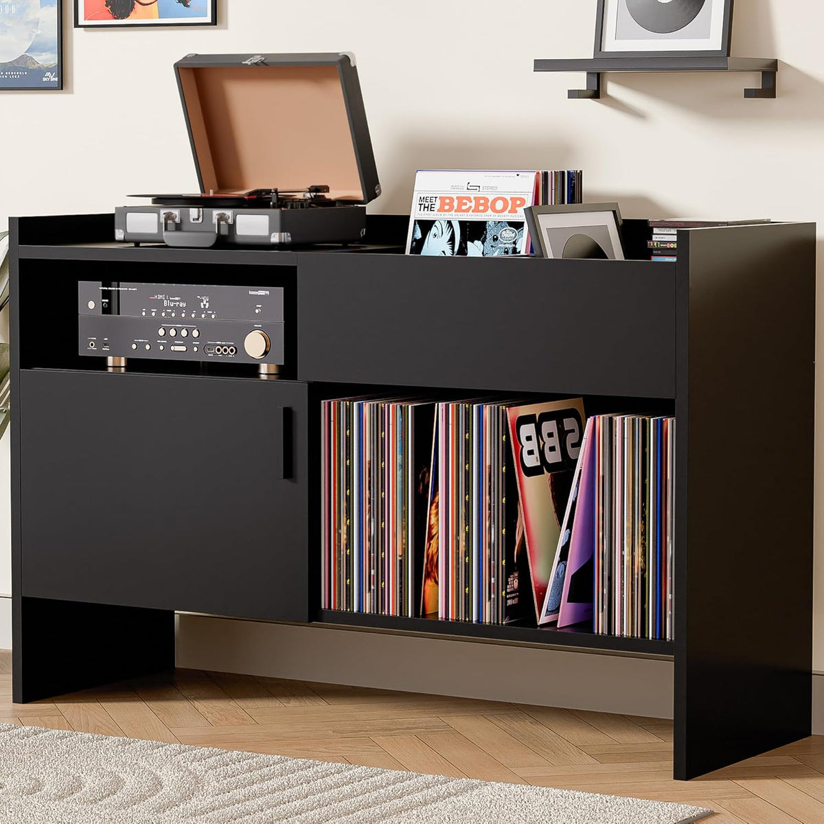 Black Record Cabinet P58256