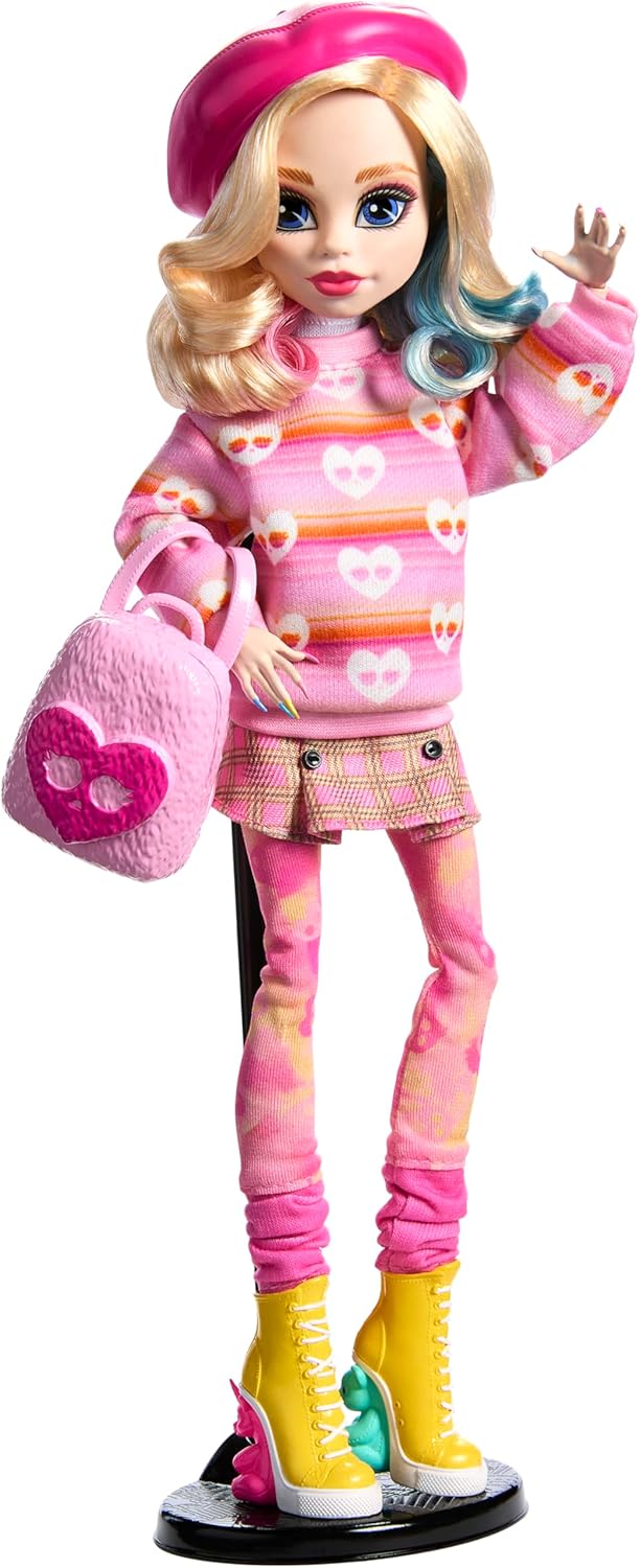 Pink Doll with Beret and Backpack C324