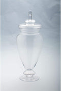Hand-Blown Glass Jar with Finial Lid - 17.5” - Clear C793432