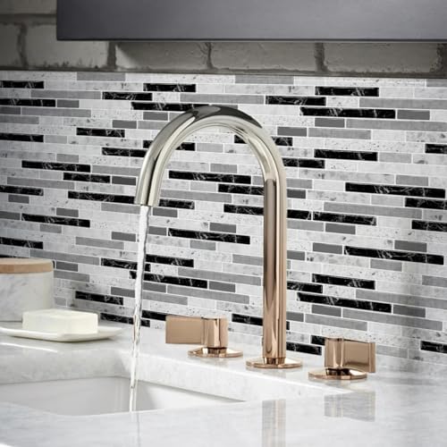 10-Sheet Self-Adhesive Vinyl Backsplash Tiles (Gray) H9824