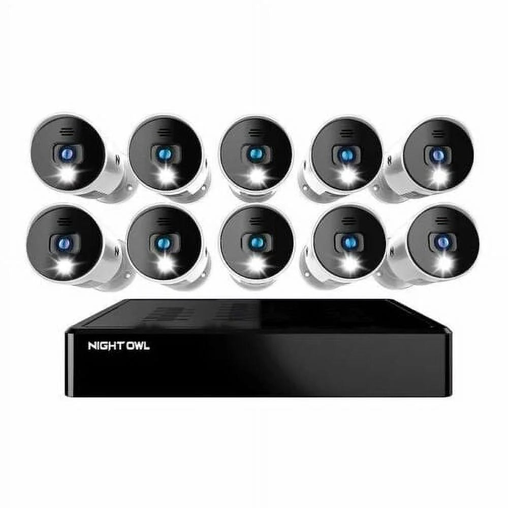 16 Channel 1080p Bluetooth DVR with 1TB Hard Drive and 10 Wired 1080p Indoor Outdoor Spotlight Cameras with Audio L203274
