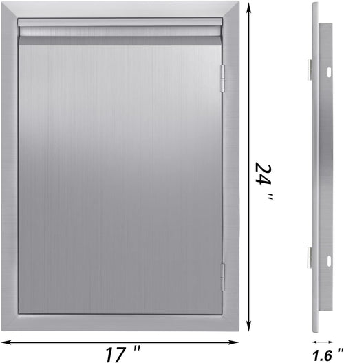 17 W x 24 H 304 Stainless Steel BBQ Access Door T2418
